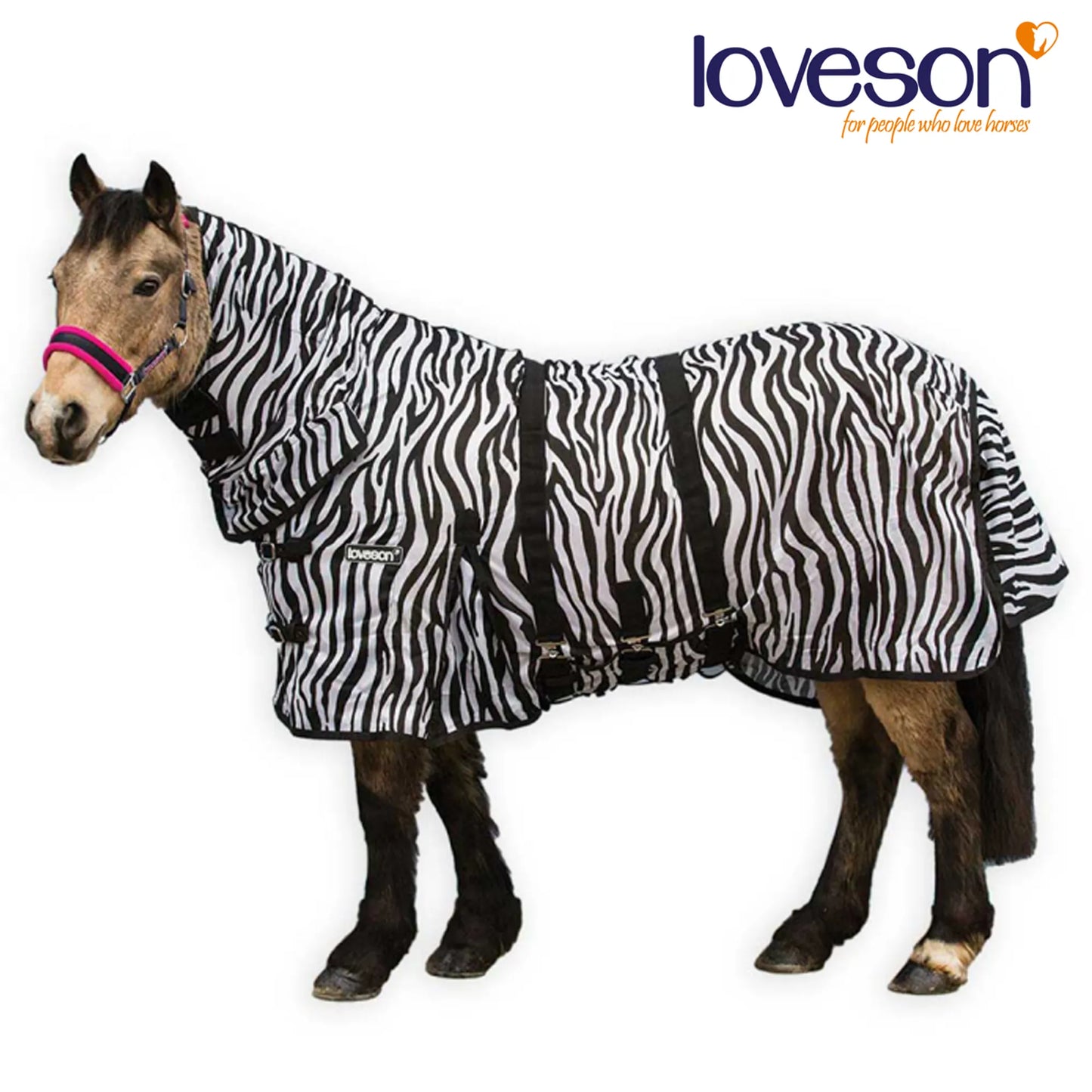 Loveson Fliegendecke Zebra mit festem Halsteil
