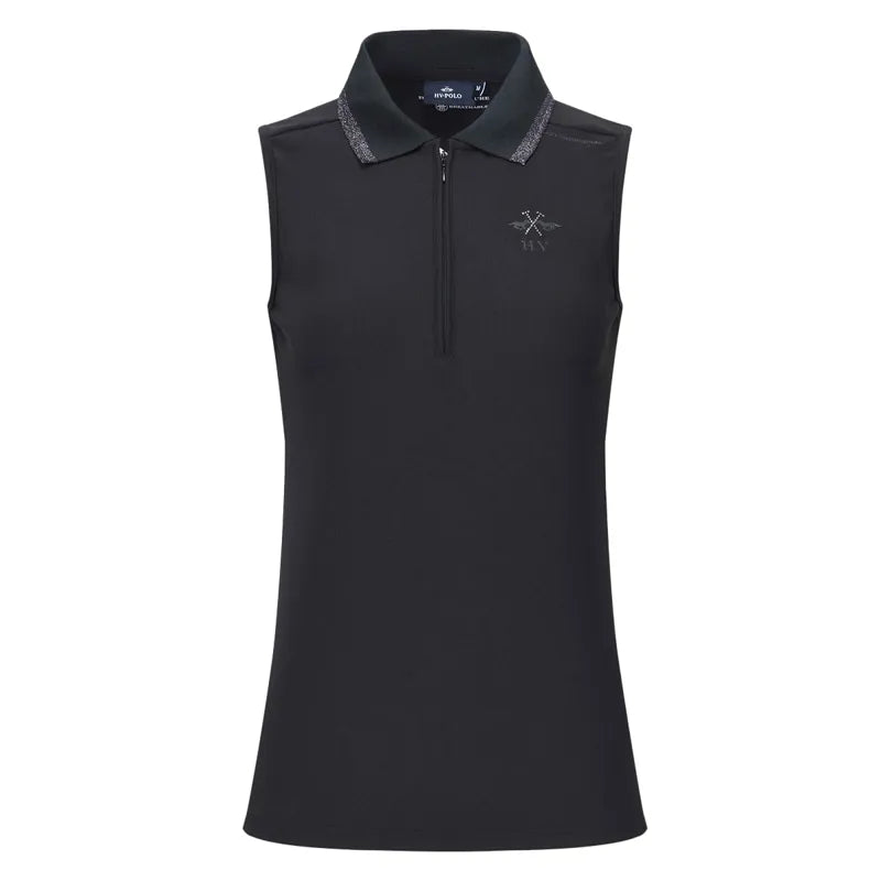 HV Polo 4-Ever Damen Tech Ärmellos-Polo Schwarz XXL