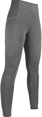 HKM Reitleggings -Mesh- Style Silikon-Vollbesatz 36/38 grau