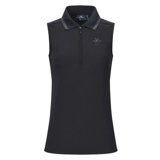 HV Polo 4-Ever Damen Tech Ärmellos-Polo Schwarz XXL